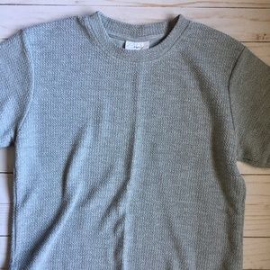 Kotn - Cuffed Textured Crew - Heather Grey/S